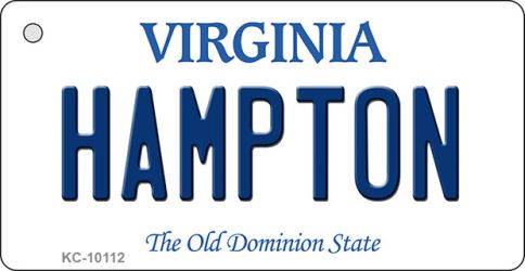 KC-10112 1.5 x 3 in. Hampton Virginia State License Plate Key Chain