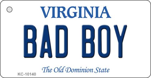 KC-10140 1.5 x 3 in. Bad Boy Virginia State License Plate Key Chain