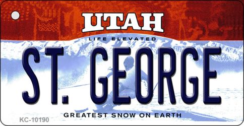 KC-10190 1.5 x 3 in. St. George Utah State License Plate Key Chain