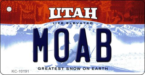 KC-10191 1.5 x 3 in. Moab Utah State License Plate Key Chain