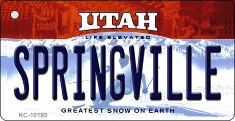 KC-10193 1.5 x 3 in. Springville Utah State License Plate Key Chain
