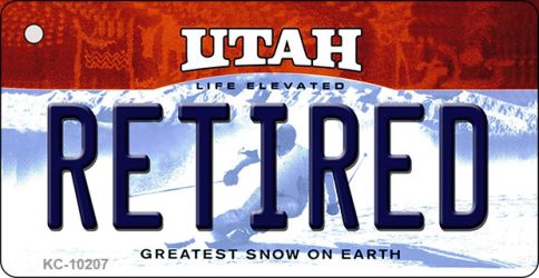 KC-10207 1.5 x 3 in. Retired Utah State License Plate Key Chain