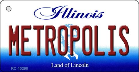 KC-10290 1.5 x 3 in. Metropolis Illinois State License Plate Key Chain
