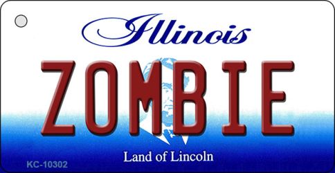 KC-10302 1.5 x 3 in. Zombie Illinois State License Plate Key Chain