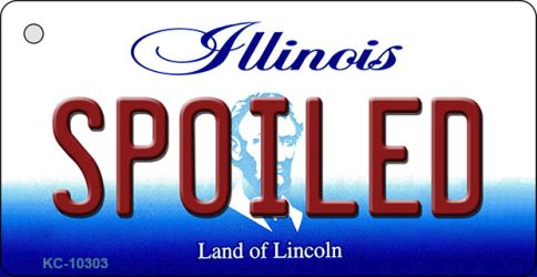 KC-10303 1.5 x 3 in. Spoiled Illinois State License Plate Key Chain