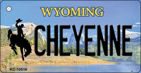 KC-10516 3.5 x 2 in. Cheyenne Wyoming State License Plate Key Chain