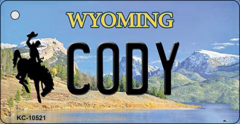 KC-10521 3.5 x 2 in. Cody Wyoming State License Plate Key Chain