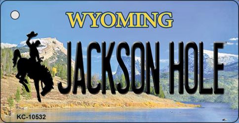KC-10532 3.5 x 2 in. Jackson Hole Wyoming State License Plate Key Chain
