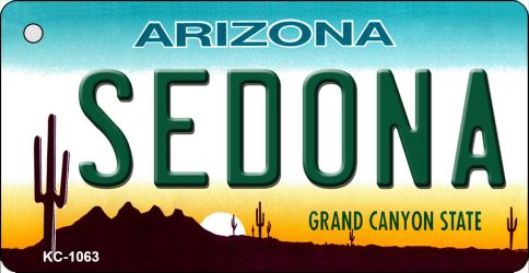 SMART BLONDE Sedona Arizona State License Plate Tag Key Chain KC-1063