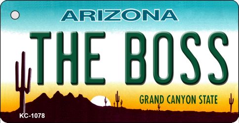 KC-1078 3.5 x 2 in. The Boss Arizona State License Plate Key Chain