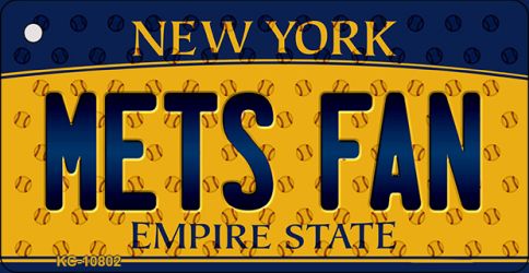 1.5 x 3 in. Mets Fan New York State License Plate Key Chain