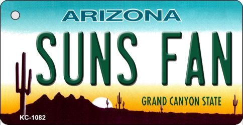 KC-1082 3.5 x 2 in. Suns Fan Arizona State License Plate Key Chain