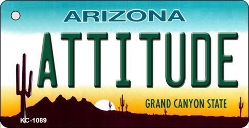 KC-1089 3.5 x 2 in. Attitude Arizona State License Plate Key Chain