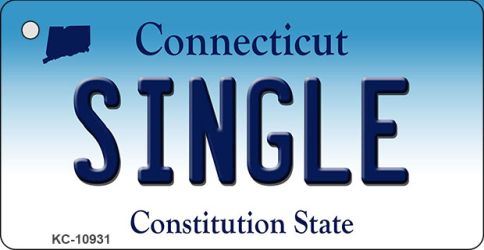 KC-10931 1.5 x 3 in. Single Connecticut State License Plate Key Chain