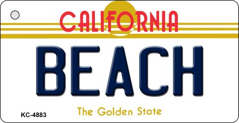 KC-4883 3.5 x 2 in. Beach California State License Plate Key Chain
