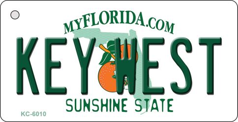 KC-6010 1.5 x 3 in. Key West Florida State License Plate Key Chain