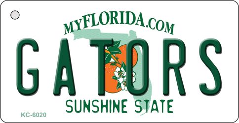 KC-6020 1.5 x 3 in. Gators Florida State License Plate Key Chain