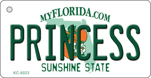 KC-6023 1.5 x 3 in. Princess Florida State License Plate Key Chain