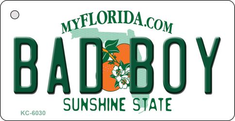 KC-6030 1.5 x 3 in. Bad Boy Florida State License Plate Key Chain