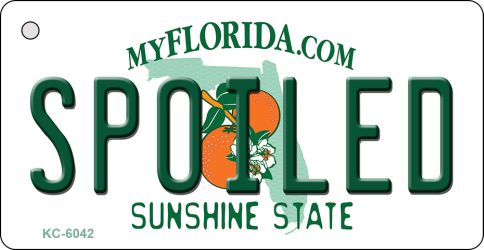 KC-6042 1.5 x 3 in. Spoiled Florida State License Plate Key Chain
