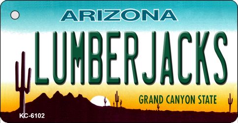 KC-6102 3.5 x 2 in. Lumberjacks Arizona State License Plate Key Chain