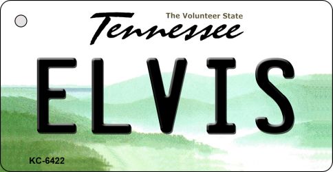 KC-6422 1.5 x 3 in. Elvis Tennessee License Plate Key Chain