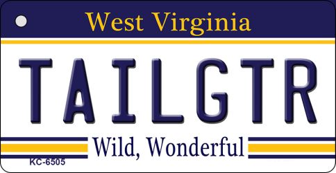 KC-6505 1.5 x 3 in. Tailgtr West Virginia License Plate Key Chain