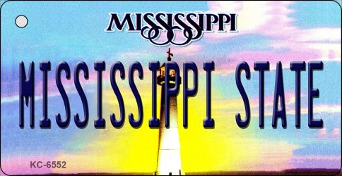 KC-6552 1.5 x 3 in. Mississippi State University License Plate Key Chain