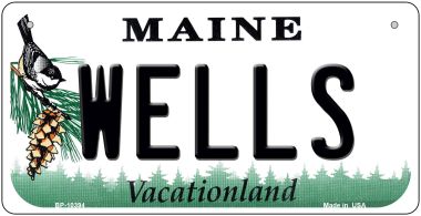 Wells Maine Novelty Metal Bicycle Plate BP-10394