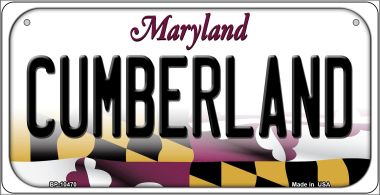 Cumberland Maryland Novelty Metal Bicycle Plate BP-10470