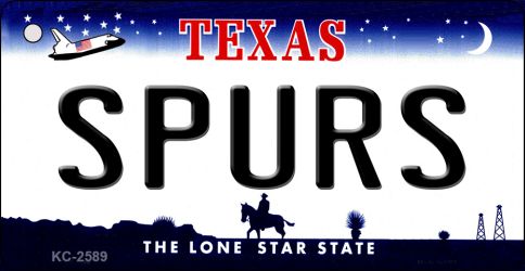 KC-2589 1.5 x 3 in. Spurs Texas State License Plate Key Chain