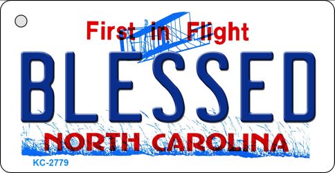 KC-2779 1.5 x 3 in. Blessed North Carolina State License Plate Key Chain