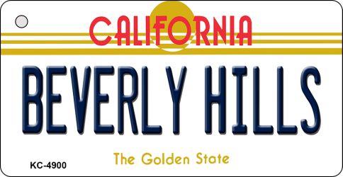 KC-4900 3.5 x 2 in. Beverly Hills California State License Plate Key Chain