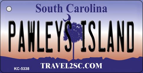 KC-5338 1.5 x 3 in. Pawleys Island South Carolina License Plate Key Chain -  Smart Blonde