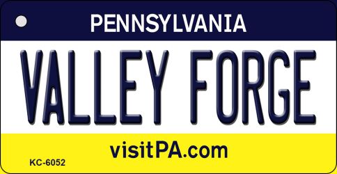 KC-6052 1.5 x 3 in. Valley Forge Pennsylvania State License Plate Key Chain