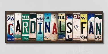 WS-351 6x 1.5 in. Cardinals Fan License Plate Strips Novelty Wood Signs -  Smart Blonde