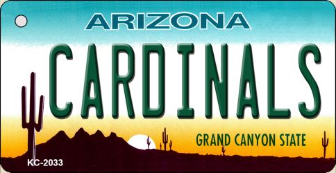 KC-2033 1.5 x 3 in. Cardinals Arizona State License Plate Key Chain -  Smart Blonde