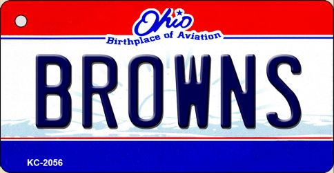 KC-2056 1.5 x 3 in. Browns Ohio State License Plate Key Chain