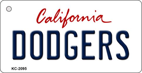 KC-2095 1.5 x 3 in. Dodgers California State License Plate Key Chain