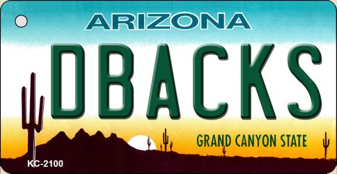 KC-2100 1.5 x 3 in. Dbacks Arizona State License Plate Key Chain