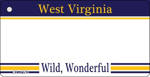 KC-2263 1.5 x 3 in. West Virginia Novelty State Blank Key Chain