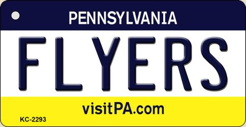 KC-2293 1.5 x 3 in. Flyers Pennsylvania State License Plate Key Chain