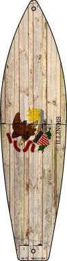 SB-112 17 x 4.5 in. Illinois State Flag Novelty Surfboard