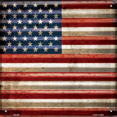 SQ-407 12 x 12 in. American Flag Novelty Square Sign