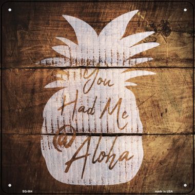 SQ-504 12 x 12 in. You Had Me At Aloha Painted Stencil Novelty Square Sign