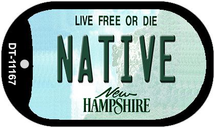 DT-11167 1 x 2 in. Native New Hampshire Novelty Metal Dog Tag Necklace -  Smart Blonde