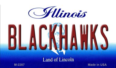 M-2287 3.5 x 2 in. Blackhawks Illinois State License Plate Magnet