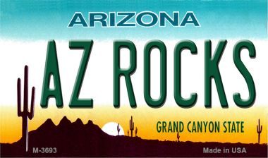 M-3693 3.5 x 2 in. AZ Rocks Arizona State License Plate Magnet
