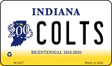 M-5427 3.5 x 2 in. Colts Indiana State License Plate Magnet