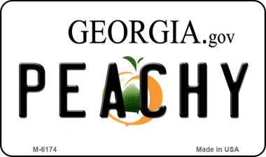 M-6174 3.5 x 2 in. Peachy Georgia State License Plate Novelty Magnet